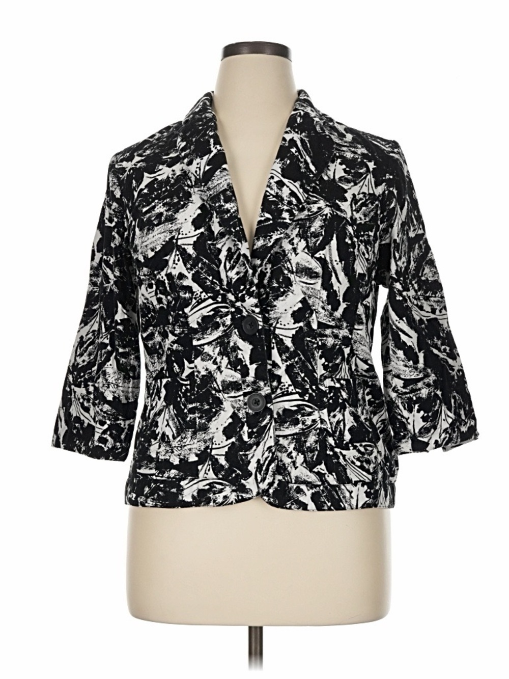 Coldwater Creek 100% Cotton B&W Blazer (6)